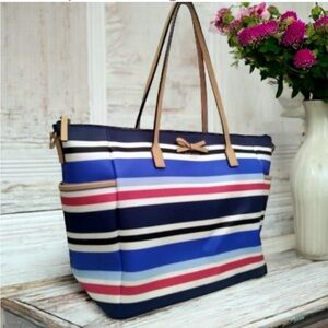 Kate Spade New York Eden Street Margareta Stripe Tote Blue Stripe
